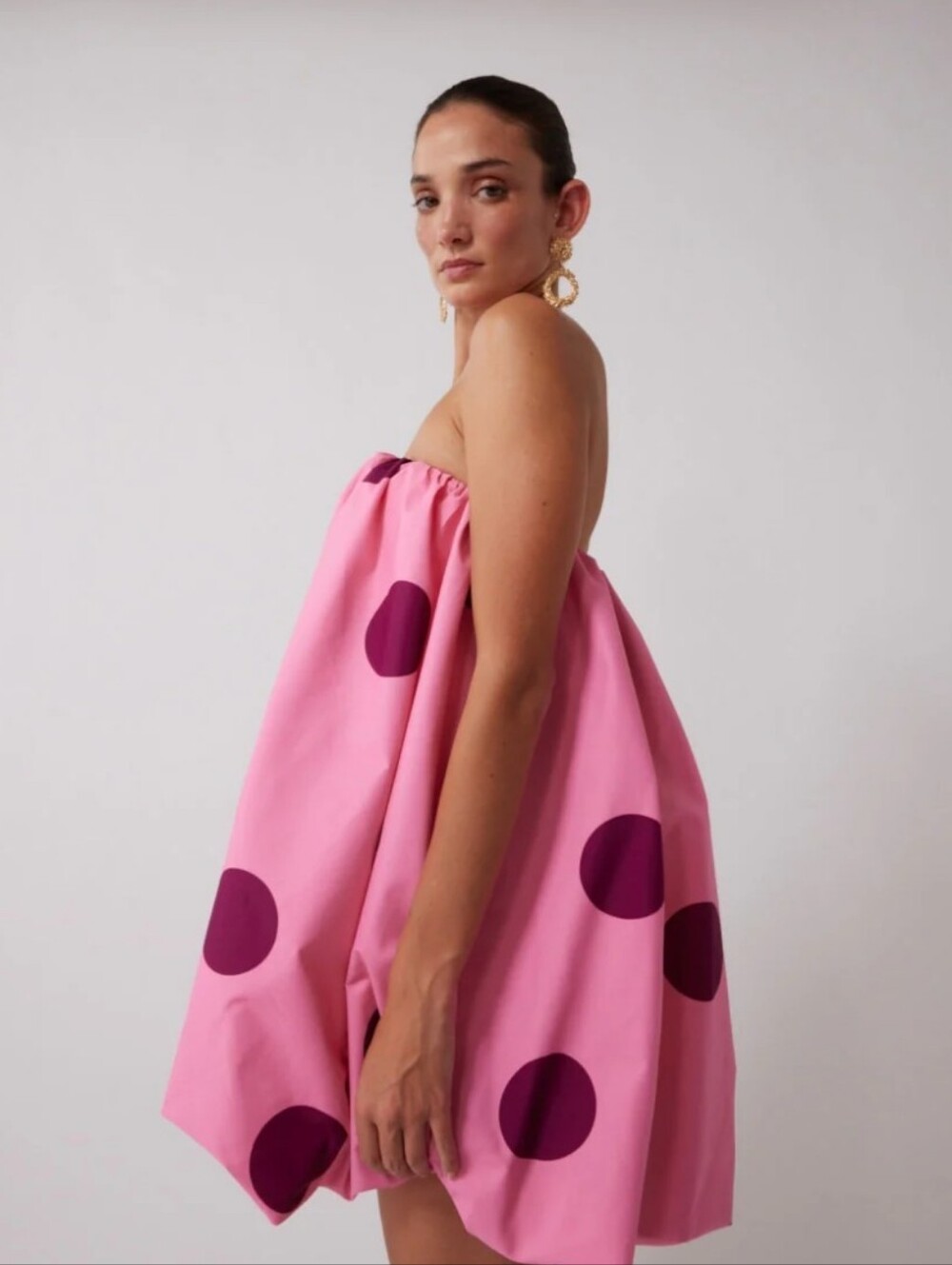 Wolf Gange Pink Polka Dot Bubble Dress